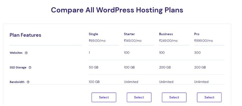 hostinger wordpress hosting plan