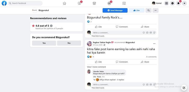 Bizgurukul Mixed Reviews on Social Media