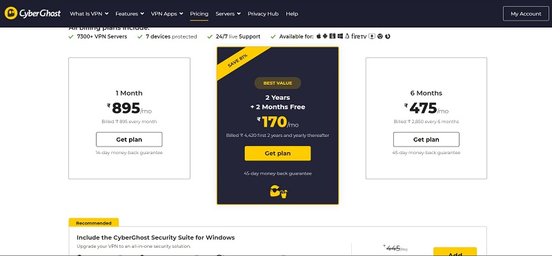 Cyber Ghost Pricing