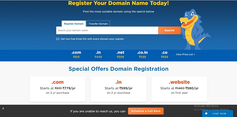 Hostgator Domain Pricing