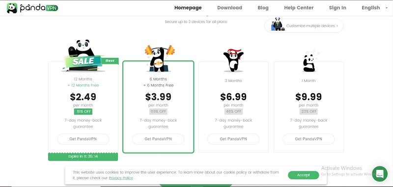 Panda VPN Pricing