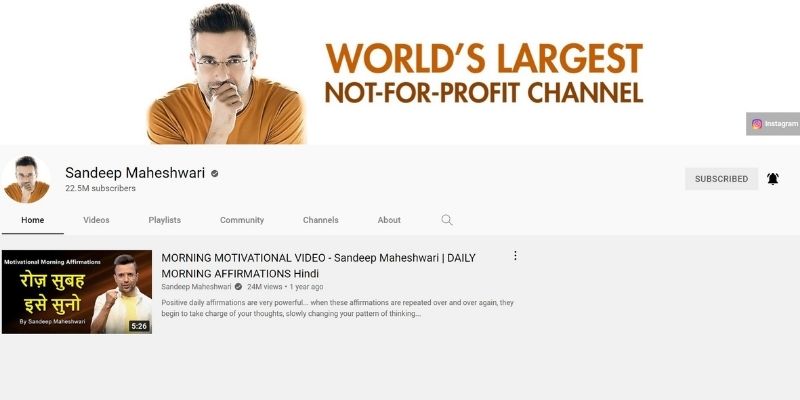 sandeep maheshwari youtube channel