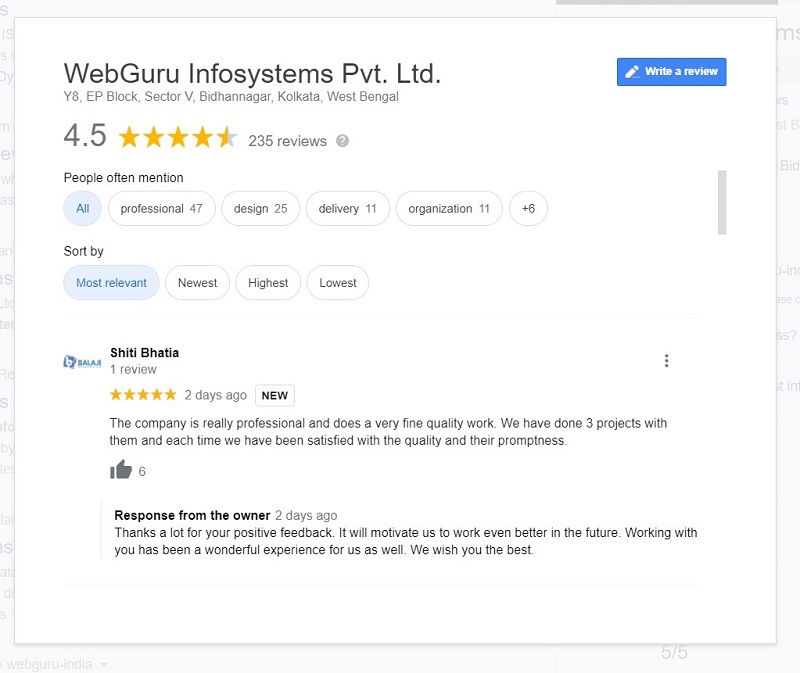 WebGuru Infosystems Reviews