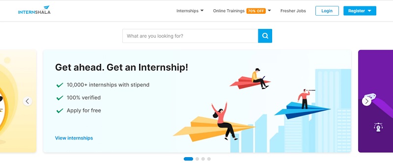 content writing intern in internshala